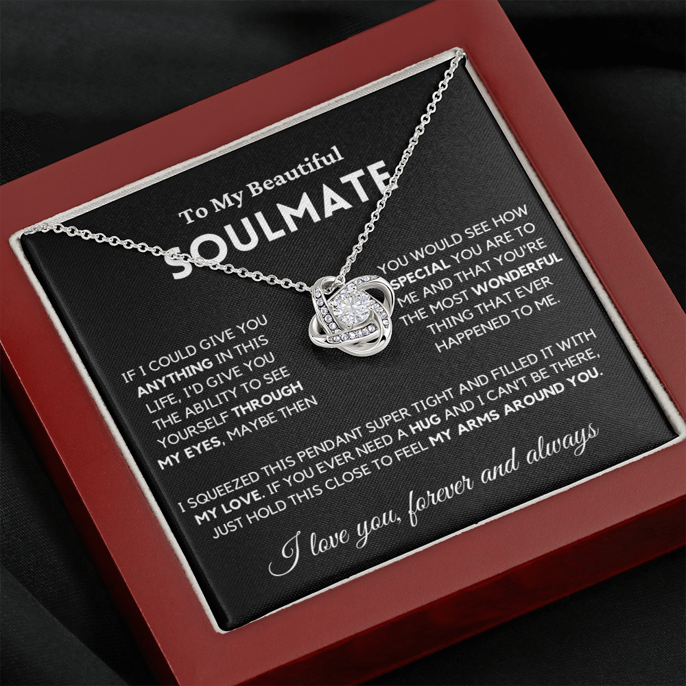 Soulmate - My Eyes - Necklace | Gift for Wife, Girlfriend, Fiance, Annviersary Gift, Valentine's Day Present, From Husband 04sa Necklace Love Knot