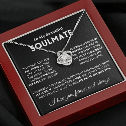 Soulmate - My Eyes - Necklace | Gift for Wife, Girlfriend, Fiance, Annviersary Gift, Valentine's Day Present, From Husband 04sa Necklace Love Knot