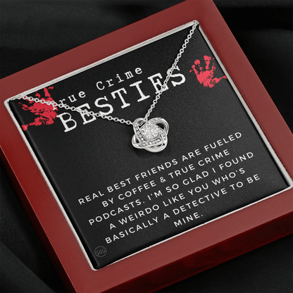 True Crime Best Friend Gift | Christmas Gift for Bestie, Funny Best Friend Necklace, True Crime & Wine, Podcast Junkie, Coffee Lover 1118-05K