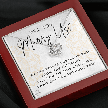Wedding Officiant Proposal Gift | Will You Marry Us? Will You Be Our Officiant? For Friends, Best Friend Bestie Necklace Bridal Party 0817hK2