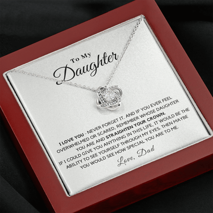 Daughter - Crown - Necklace | Gift for Daughter, From Dad, Straighten Your Crown, Graduation Present from Father, Birthday Gift