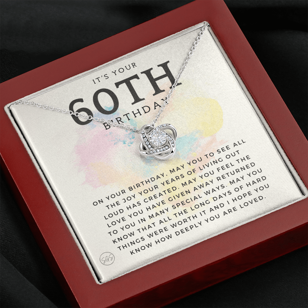 60th Birthday Gift for Women | Bday Present for Mom, Stepmom, Grandma, Friend, Employee, Funny and Heartfelt Card and Necklace 2804k