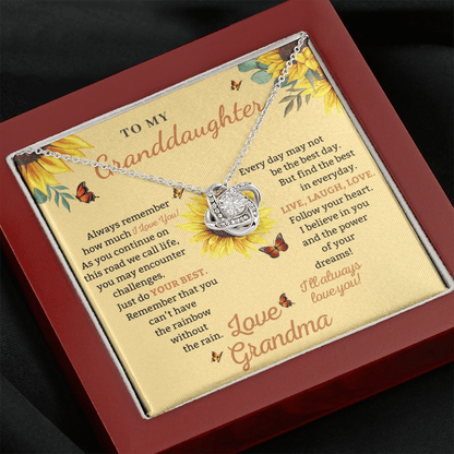 Granddaughter - Storm To Pass - Necklace | Gift for Grand Daughter from Grandma, Sunflower Necklace, Birthday Gift, Graduation Jewelry