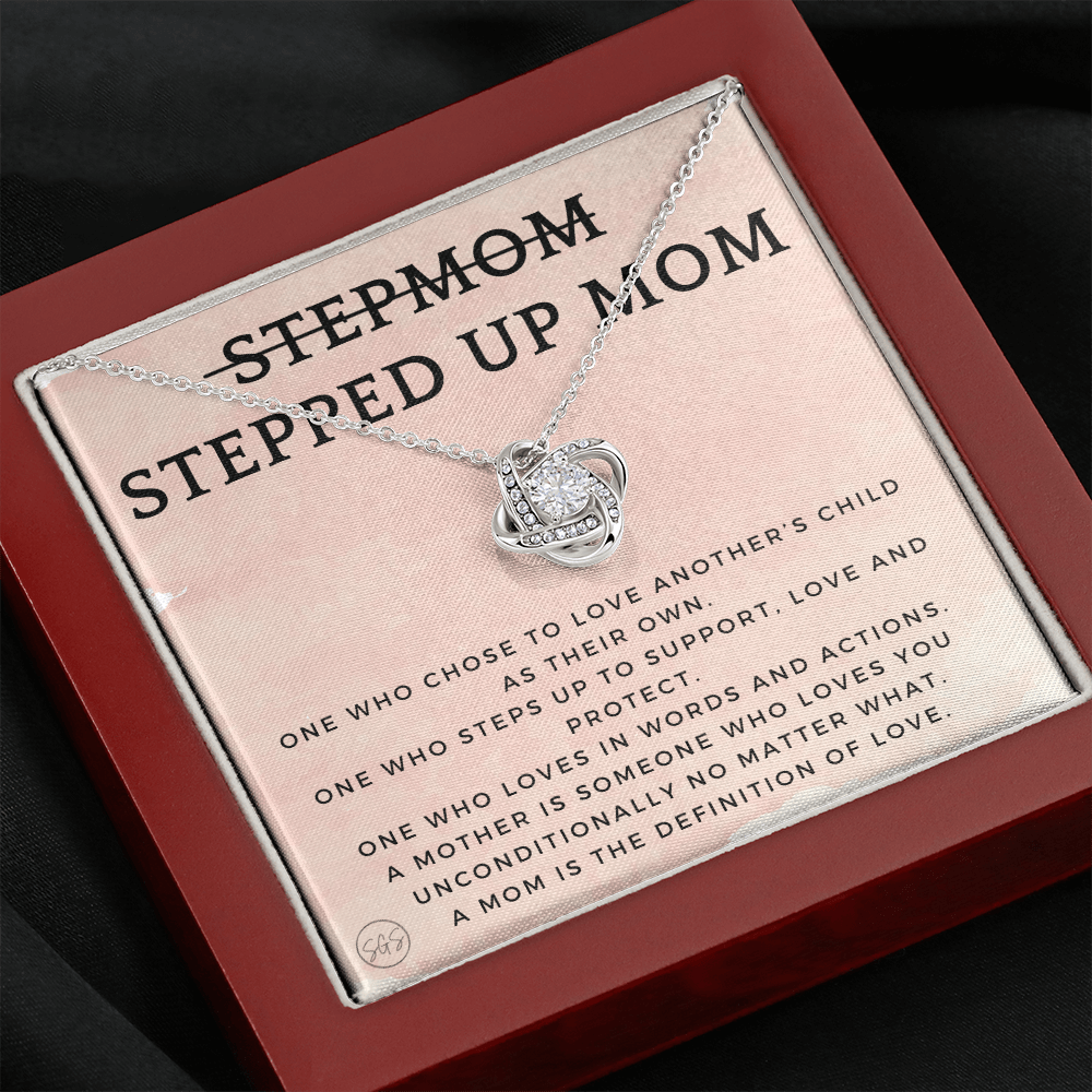 Stepped Up Mom | Gift for Stepmom, Bonus Mom, Stepmother, Grandma, Second Mama, From Step Daughter Son, Christmas, Birthday, Foster 1026dK