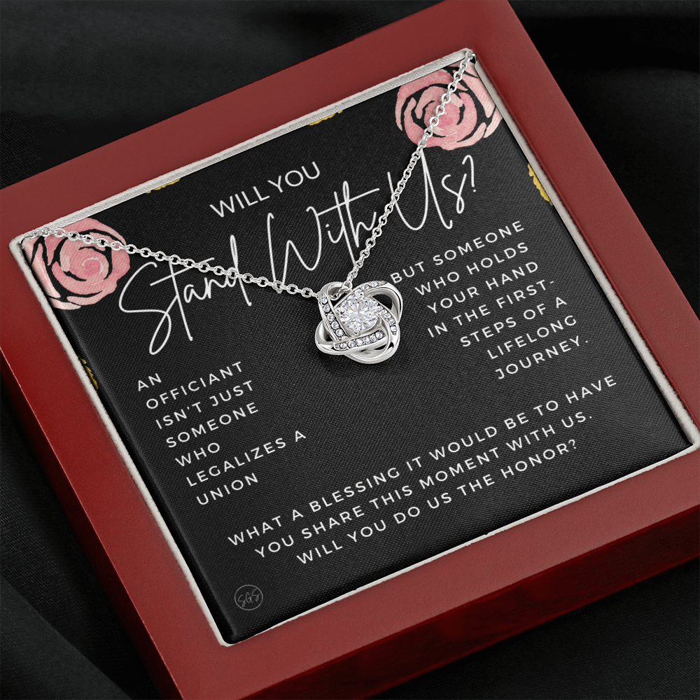Wedding Officiant Proposal Gift | Will You Marry Us? Will You Be Our Officiant? For Friends, Best Friend Bestie Necklace Bridal Party 0131kK