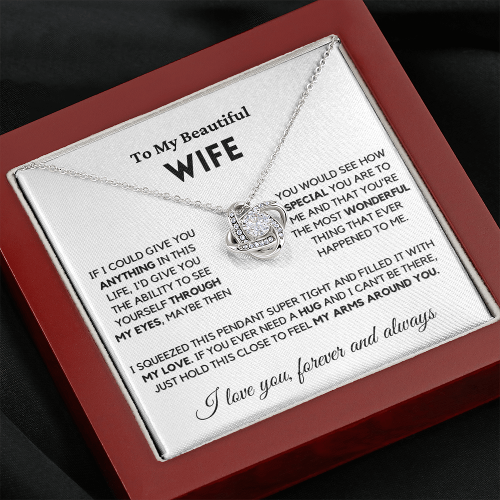 Wife - Always Here - Necklace | Gift for Wife, Annviersary Gift, Valentine's Day Present, From Husband 04wc Necklace Love Knot