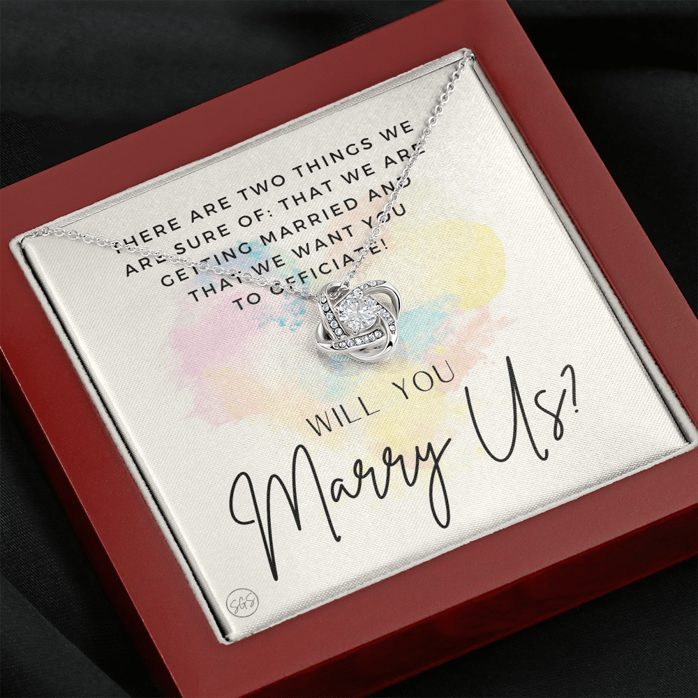 Wedding Officiant Proposal Gift | Will You Marry Us? Will You Be Our Officiant? For Friends, Best Friend Bestie Necklace Bridal Party  0817heartsK