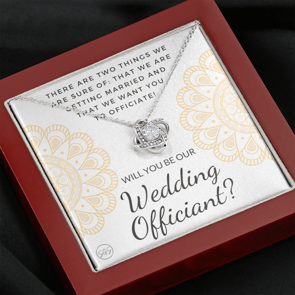 Wedding Officiant Proposal Gift | Will You Marry Us? Will You Be Our Officiant? For Friends, Best Friend Bestie Necklace Bridal Party 0131qK