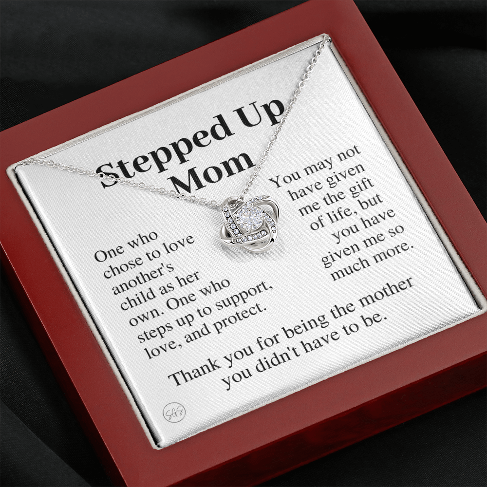 Stepped Up Mom | Gift for Stepmom, Bonus Mom, Stepmother, Grandma, Second Mama, From Step Daughter Son, Mother's Day, Birthday, Foster 125hK