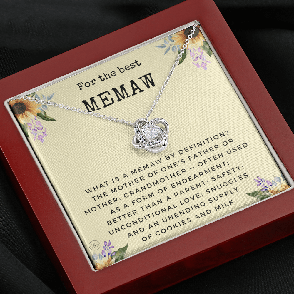 Gift for Memaw | Grandmother Nickname, Grandma, Mother's Day Necklace, Birthday, Get Well, Missing You, Memaw Definition, Christmas, From Family Grandkids  Granddaughter Grandson 1118dK