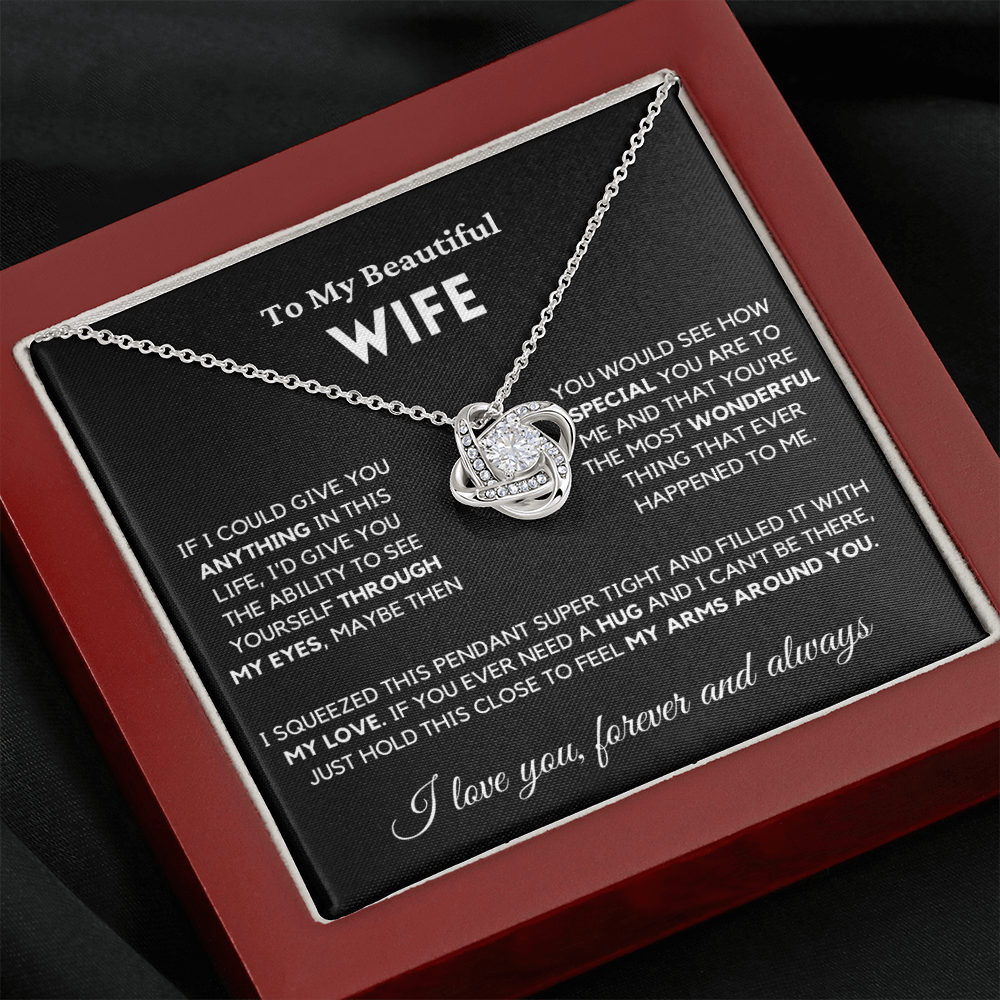 Wife - Always Here - Necklace | Gift for Wife, Annviersary Gift, Valentine's Day Present, From Husband 04wb Necklace Love Knot