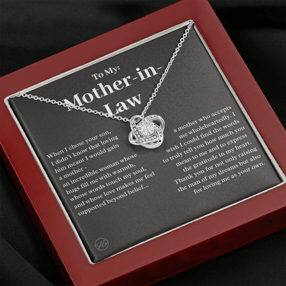 Personalized Knot Necklace for Your Mother-in-law | Mother's Day Gift, From Daughter-in-Law, Mother in Love MIL5k