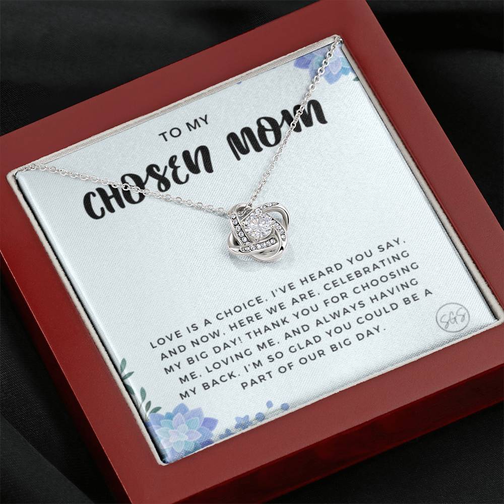 0625I Chosen Mom Wedding Necklace Love Knot