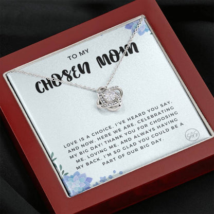 0625I Chosen Mom Wedding Necklace Love Knot