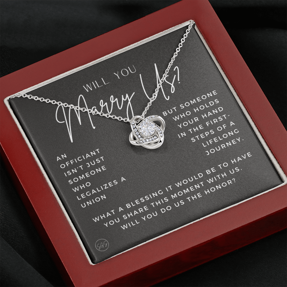 Wedding Officiant Proposal Gift | Will You Marry Us? Will You Be Our Officiant? For Friends, Best Friend Bestie Necklace Bridal Party 0131hK