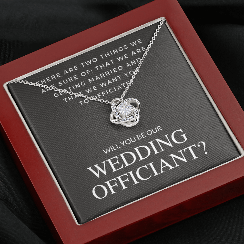 Wedding Officiant Proposal Gift | Will You Marry Us? Will You Be Our Officiant? For Friends, Best Friend Bestie Necklace Bridal Party 0131pK