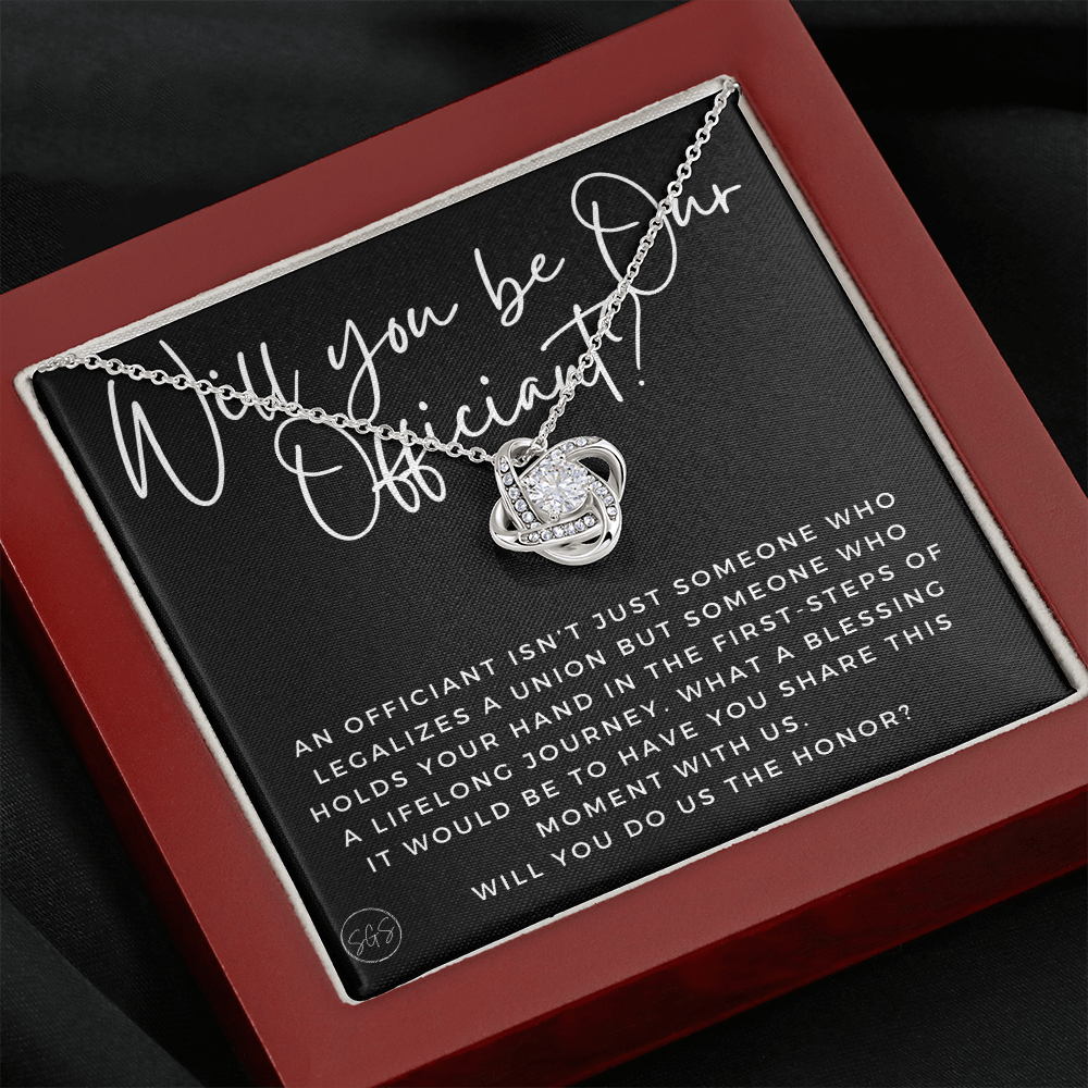Wedding Officiant Proposal Gift | Will You Marry Us? Will You Be Our Officiant? For Friends, Best Friend Bestie Necklace Bridal Party  0817cK2
