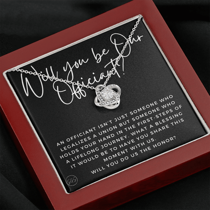 Wedding Officiant Proposal Gift | Will You Marry Us? Will You Be Our Officiant? For Friends, Best Friend Bestie Necklace Bridal Party  0817cK2