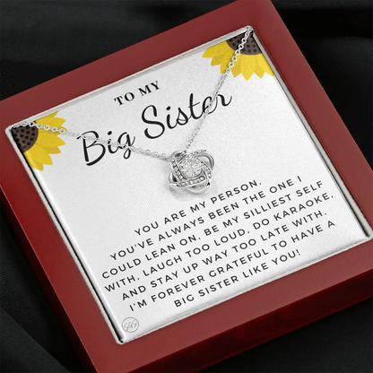 Big Sister Gift| Necklace for Older Sister, Christmas Idea, Birthday Present from Younger Sister, Best Big Sis, Heartfelt & Cute 1111dKA