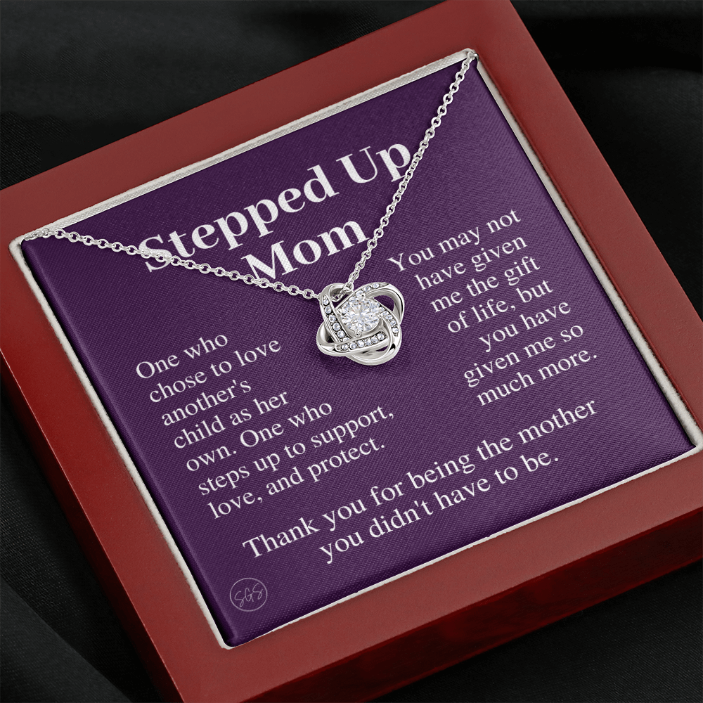 Stepped Up Mom | Gift for Stepmom, Bonus Mom, Stepmother, Grandma, Second Mama, From Step Daughter Son, Mother's Day, Birthday, Foster 125iK