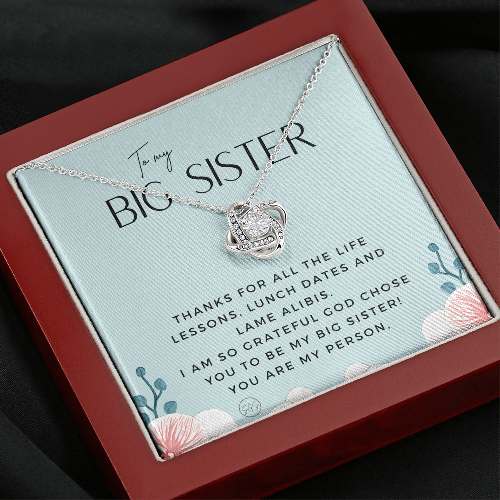 Big Sister Gift| Necklace for Older Sister, Christmas Idea, Birthday Present from Younger Sister, Best Big Sis, Heartfelt & Cute 1111gcKA