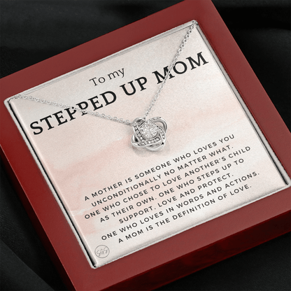 Stepped Up Mom | Gift for Stepmom, Bonus Mom, Stepmother, Grandma, Second Mama, From Step Daughter Son, Christmas, Birthday, Foster 1026aK