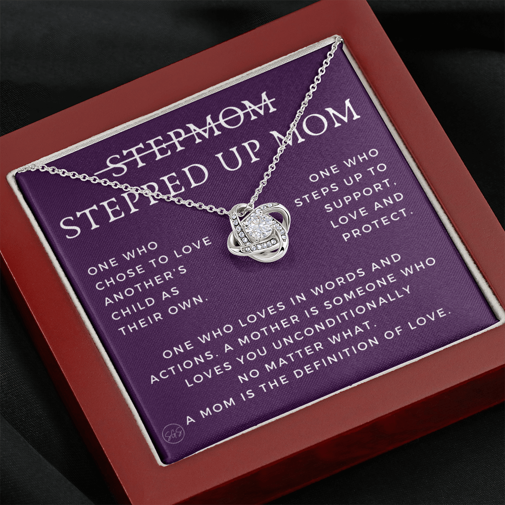 Stepped Up Mom | Gift for Stepmom, Bonus Mom, Stepmother, Grandma, Second Mama, From Step Daughter Son, Mother's Day, Birthday, Foster 125bK