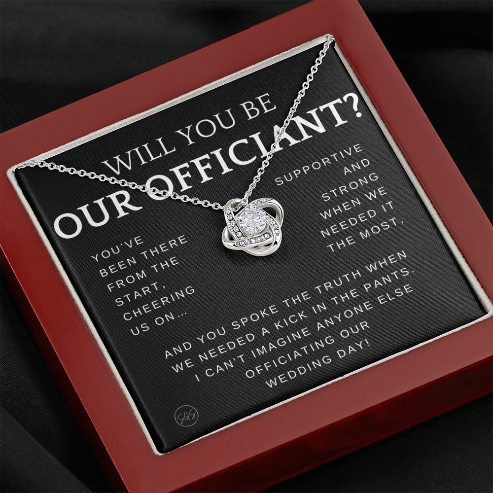 Wedding Officiant Proposal Gift | Will You Marry Us? Will You Be Our Officiant? For Friends, Best Friend Bestie Necklace Bridal Party 0131zK