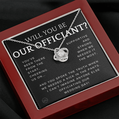 Wedding Officiant Proposal Gift | Will You Marry Us? Will You Be Our Officiant? For Friends, Best Friend Bestie Necklace Bridal Party 0131zK