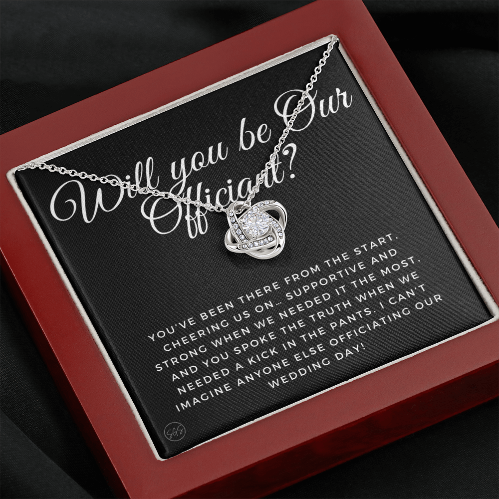 Wedding Officiant Proposal Gift | Will You Marry Us? Will You Be Our Officiant? For Friends, Best Friend Bestie Necklace Bridal Party 0131xK