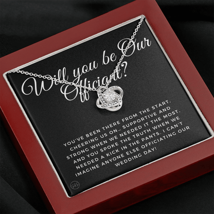 Wedding Officiant Proposal Gift | Will You Marry Us? Will You Be Our Officiant? For Friends, Best Friend Bestie Necklace Bridal Party 0131xK