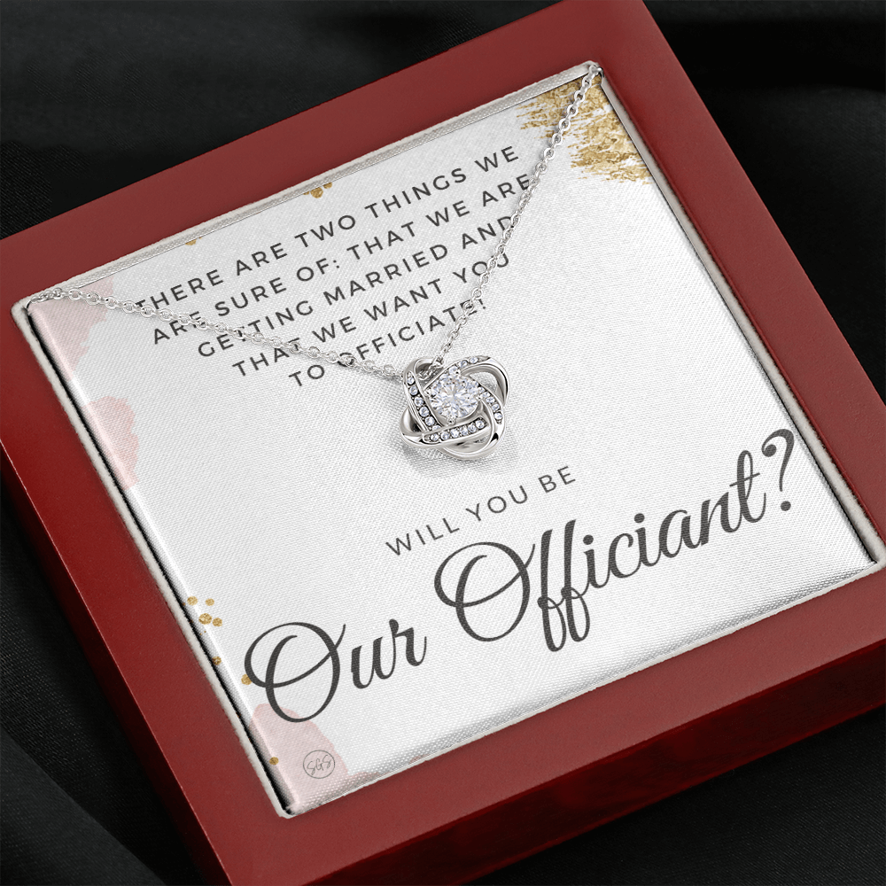 Wedding Officiant Proposal Gift | Will You Marry Us? Will You Be Our Officiant? For Friends, Best Friend Bestie Necklace Bridal Party 0131mK
