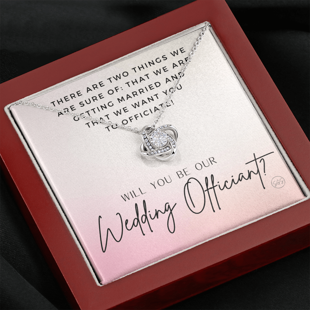 Wedding Officiant Proposal Gift | Will You Marry Us? Will You Be Our Officiant? For Friends, Best Friend Bestie Necklace Bridal Party 0131rK