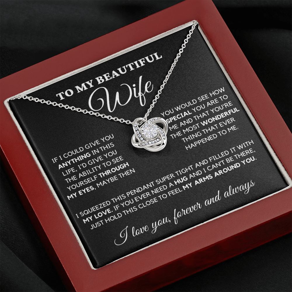 Wife - Always Here - Necklace | Gift for Wife, Annviersary Gift, Valentine's Day Present, From Husband 04wa Necklace Love Knot