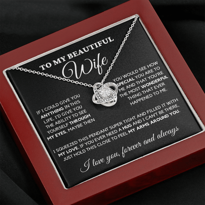 Wife - Always Here - Necklace | Gift for Wife, Annviersary Gift, Valentine's Day Present, From Husband 04wa Necklace Love Knot