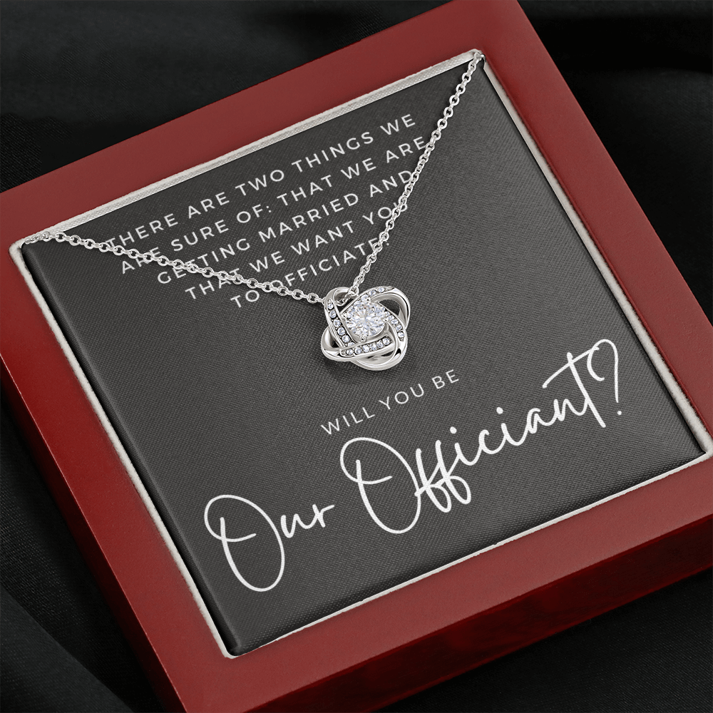 Wedding Officiant Proposal Gift | Will You Marry Us? Will You Be Our Officiant? For Friends, Best Friend Bestie Necklace Bridal Party 0131nK
