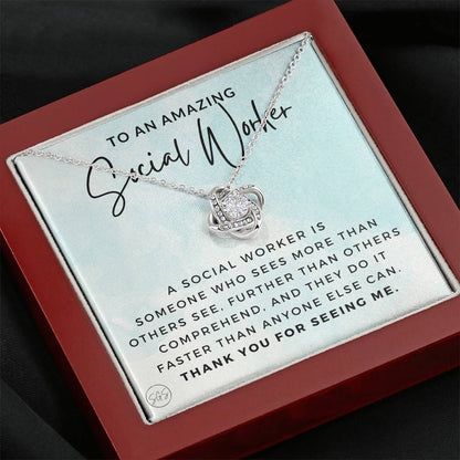 0922d social worker.png Necklace Love Knot