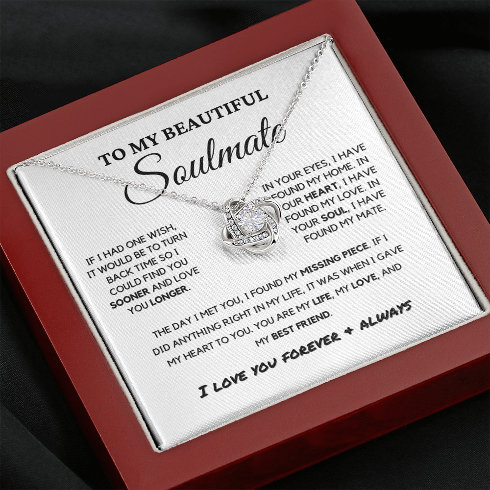 Soulmate - Missing Piece - Eternal Hope Necklace | Romantic Gift for Wife, Fiancé, Girlfriend, Valentine's Day Present 0201bK