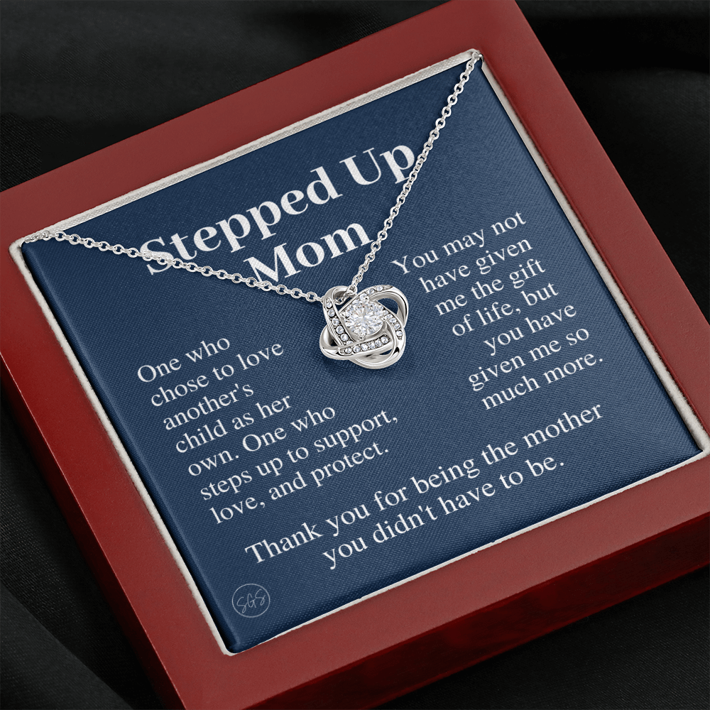 Stepped Up Mom | Gift for Stepmom, Bonus Mom, Stepmother, Grandma, Second Mama, From Step Daughter Son, Mother's Day, Birthday, Foster 125eK
