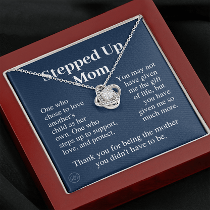 Stepped Up Mom | Gift for Stepmom, Bonus Mom, Stepmother, Grandma, Second Mama, From Step Daughter Son, Mother's Day, Birthday, Foster 125eK