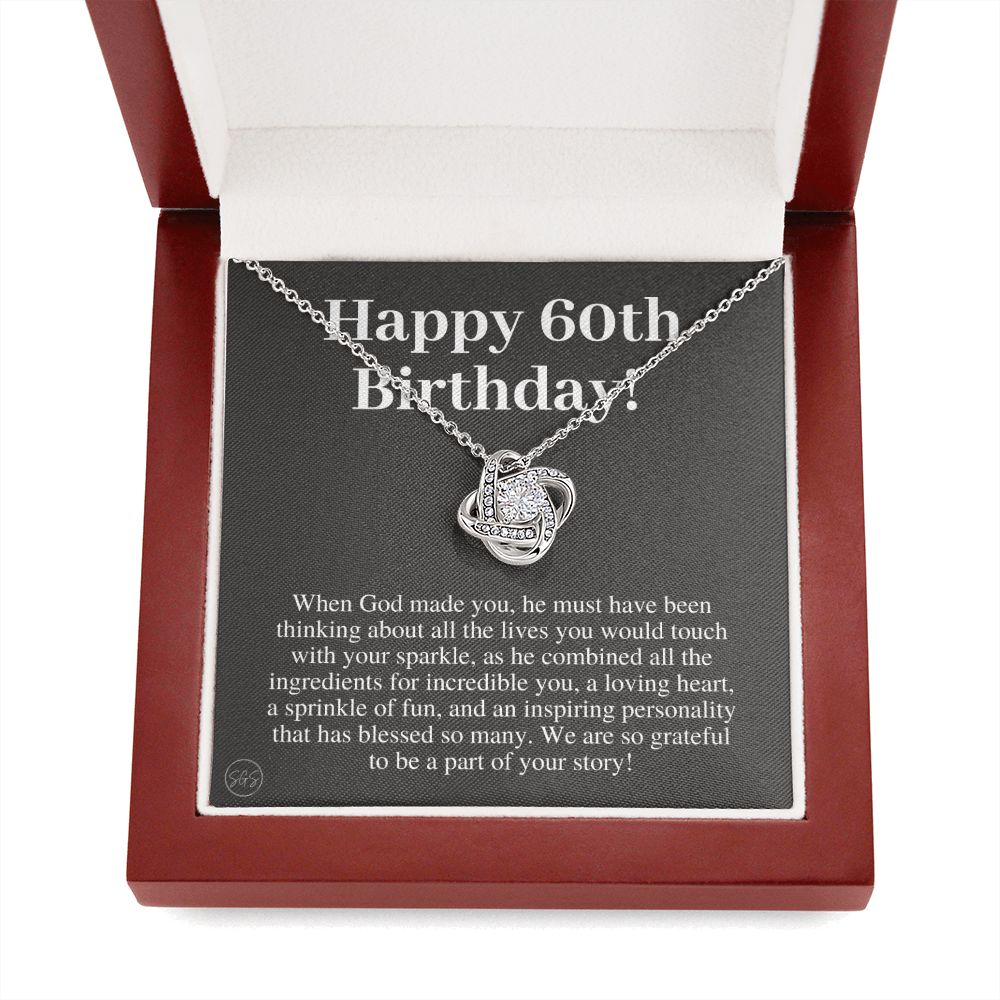 60th Birthday Gift for Women | Bday Present for Mom, Stepmom, Grandma, Friend, Employee, Funny and Heartfelt Card and Necklace 2802k