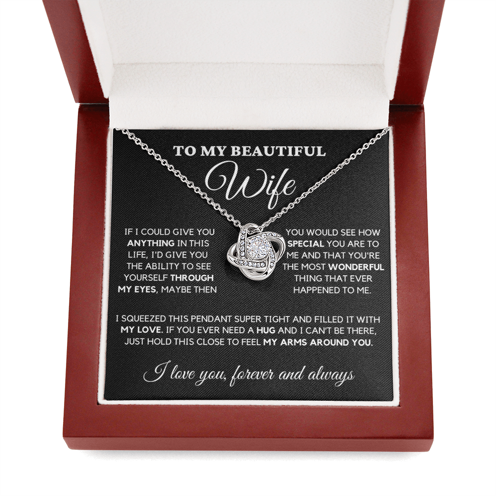 Wife - Always Here - Necklace | Gift for Wife, Annviersary Gift, Valentine's Day Present, From Husband 04wa Necklace Love Knot