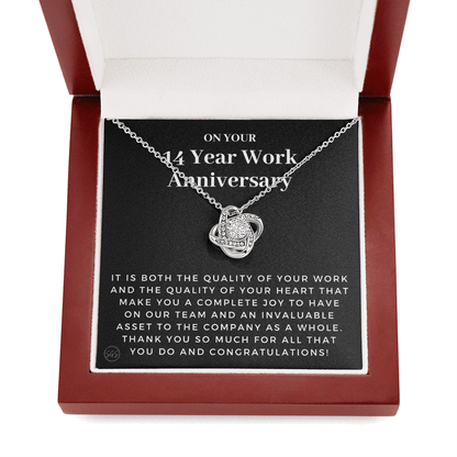 14 Year Job Anniversary Gift | Thank You Gift from Boss, Employee Work Appreciation, Co-Worker, Congrats, Years of Service AN14K