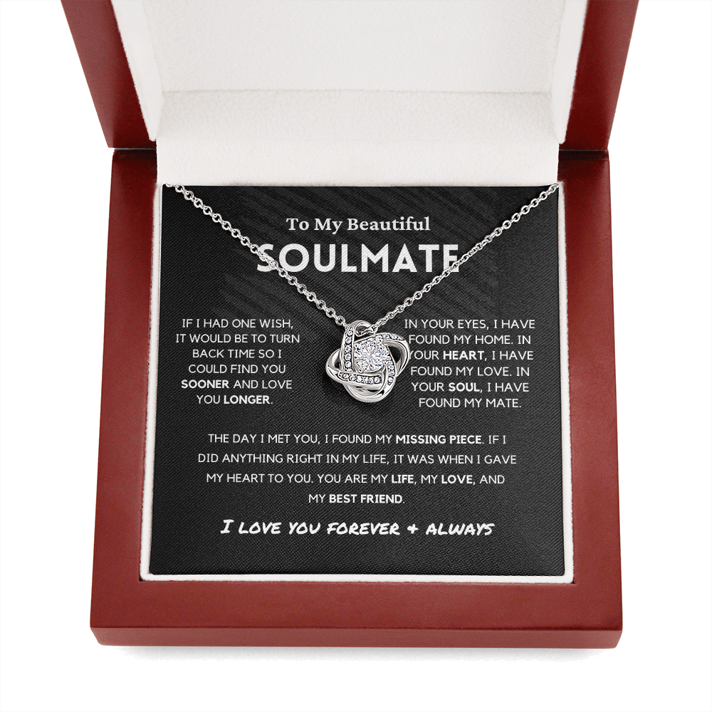 Soulmate - Missing Piece - Love Knot | Romantic Gift for Wife, Fiancé, Girlfriend - Anniversary Gift, Valentine's Day Present