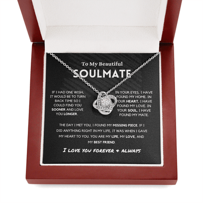 Soulmate - Missing Piece - Love Knot | Romantic Gift for Wife, Fiancé, Girlfriend - Anniversary Gift, Valentine's Day Present