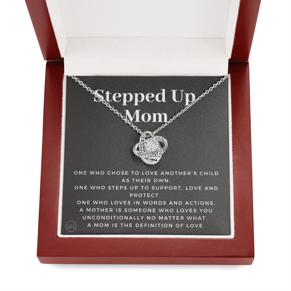 Stepped Up Mom | Gift for Stepmom, Bonus Mom, Stepmother, Grandma, Second Mama, From Step Daughter Son, Christmas, Birthday, Foster 1105bK