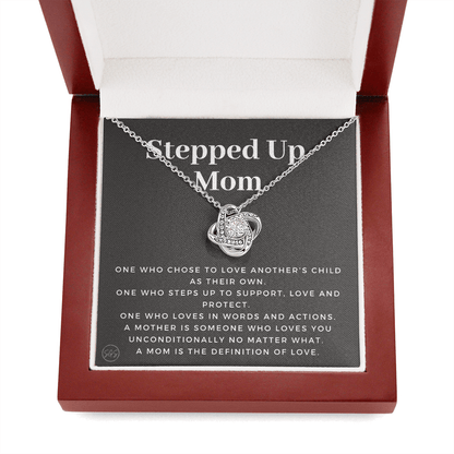 Stepped Up Mom | Gift for Stepmom, Bonus Mom, Stepmother, Grandma, Second Mama, From Step Daughter Son, Christmas, Birthday, Foster 1105bK