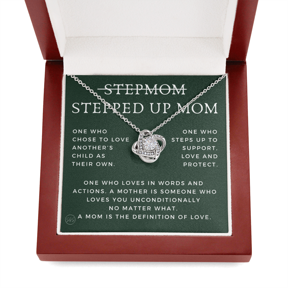 Stepped Up Mom | Gift for Stepmom, Bonus Mom, Stepmother, Grandma, Second Mama, From Step Daughter Son, Mother's Day, Birthday, Foster 125cK