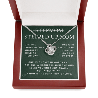 Stepped Up Mom | Gift for Stepmom, Bonus Mom, Stepmother, Grandma, Second Mama, From Step Daughter Son, Mother's Day, Birthday, Foster 125cK