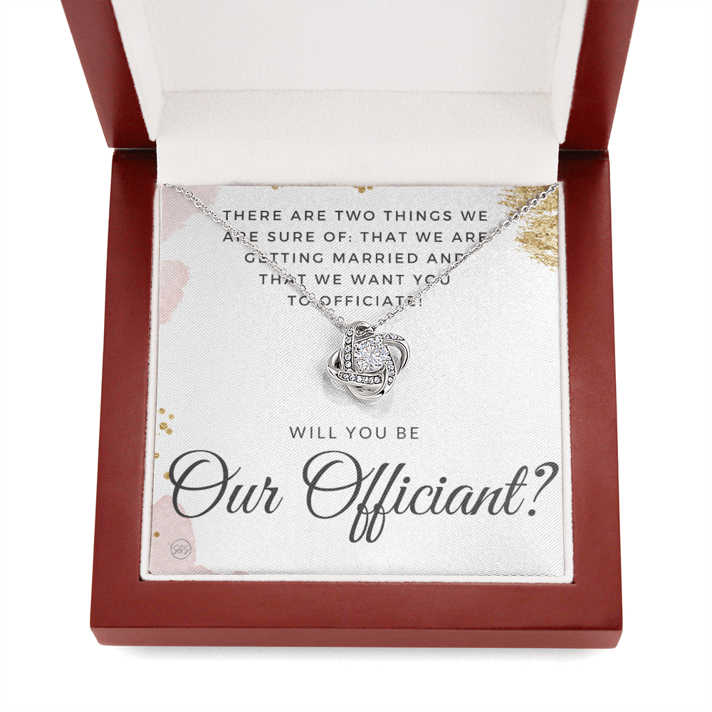 Wedding Officiant Proposal Gift | Will You Marry Us? Will You Be Our Officiant? For Friends, Best Friend Bestie Necklace Bridal Party 0131mK